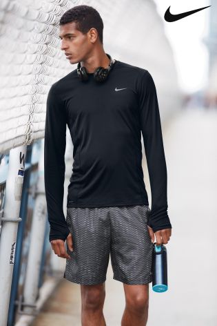 Black Nike Run Dry-FIT Miler Long Sleeve Top